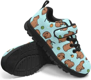 Kids Cute Sneakers for Girls School Single Buckle Sports Shoes Breathable Lightweight Walking Running Shoes