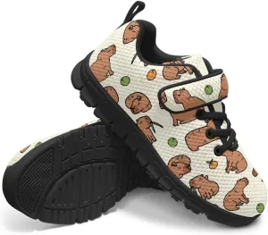 Kids Cute Sneakers for Girls School Single Buckle Sports Shoes Breathable Lightweight Walking Running Shoes