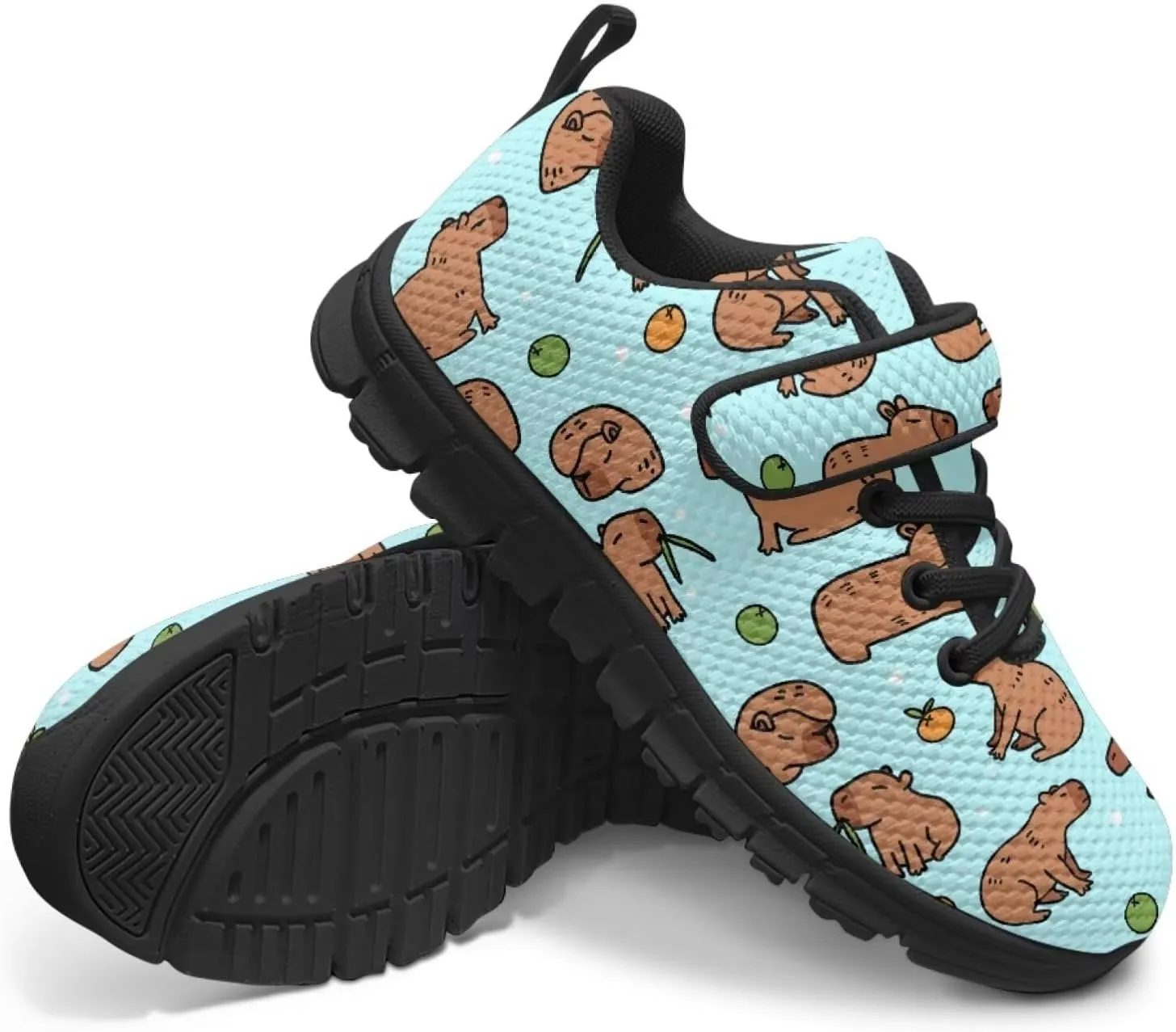 Kids Cute Sneakers for Girls School Single Buckle Sports Shoes Breathable Lightweight Walking Running Shoes