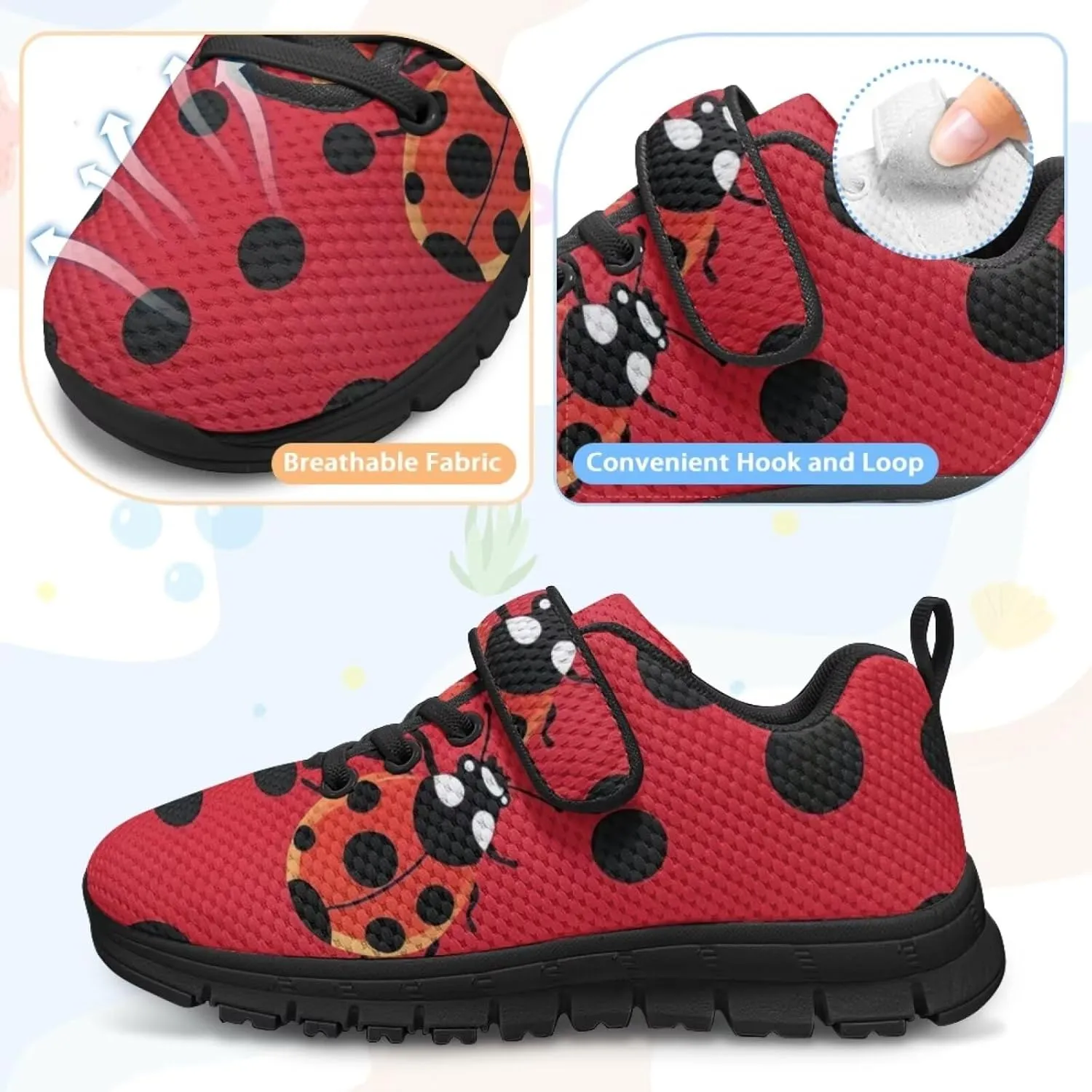 Kids Cute Sneakers for Girls School Single Buckle Sports Shoes Breathable Lightweight Walking Running Shoes