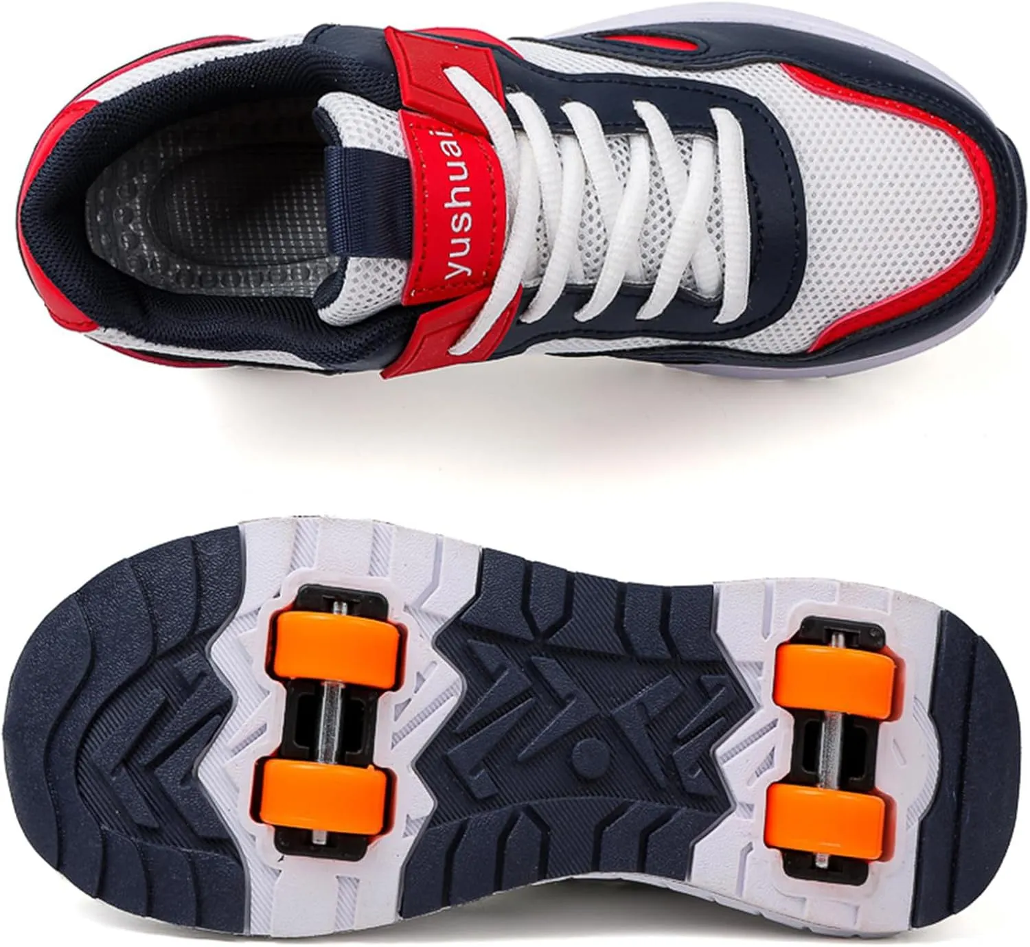 Kids Roller Skate Shoes with 4 Wheels Roller Sneakers for Boys Girls Wheeled Shoes ﻿Detachable Wheels for Party Birthday Christmas Day