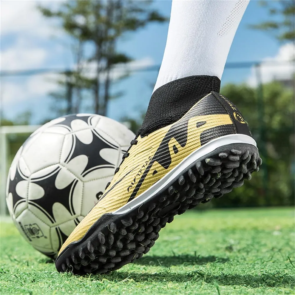 Kids Soccer Shoes Indoor Futsal Turf Big Boys Cleats Youths TF High Top Training Football Boots for Games Athletic