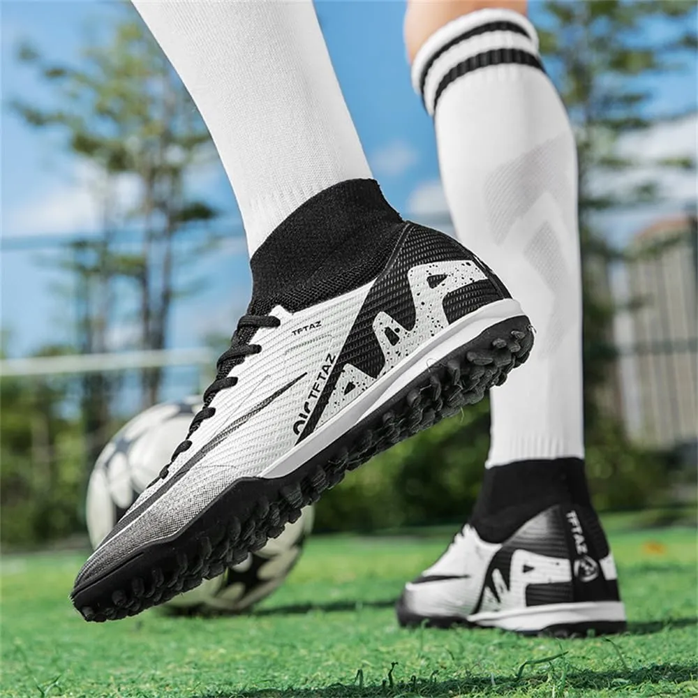 Kids Soccer Shoes Indoor Futsal Turf Big Boys Cleats Youths TF High Top Training Football Boots for Games Athletic