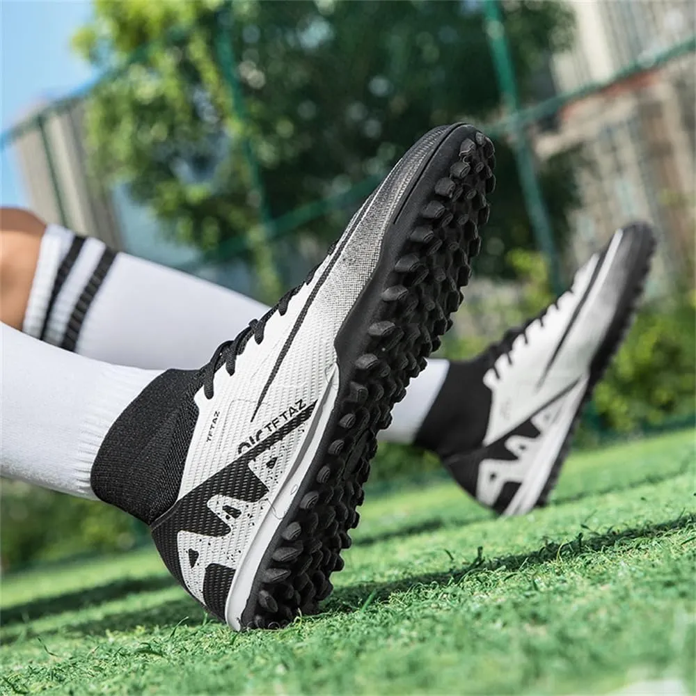 Kids Soccer Shoes Indoor Futsal Turf Big Boys Cleats Youths TF High Top Training Football Boots for Games Athletic