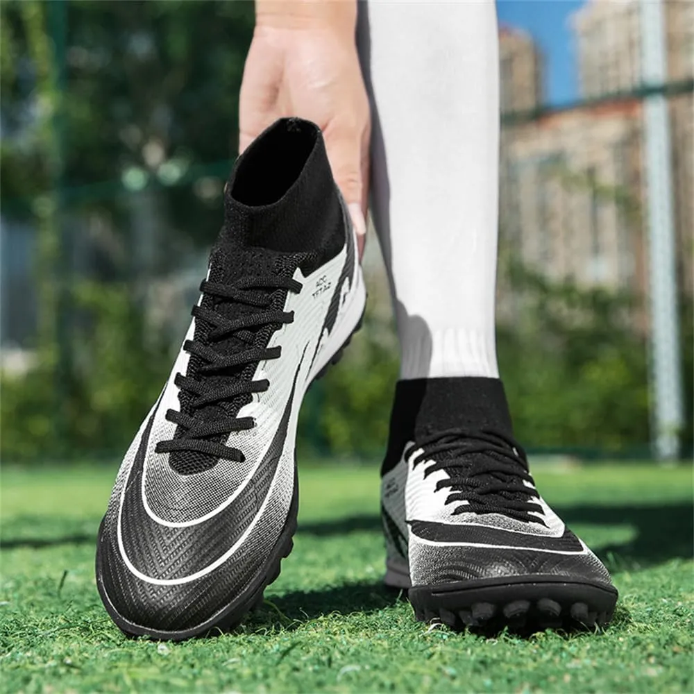 Kids Soccer Shoes Indoor Futsal Turf Big Boys Cleats Youths TF High Top Training Football Boots for Games Athletic