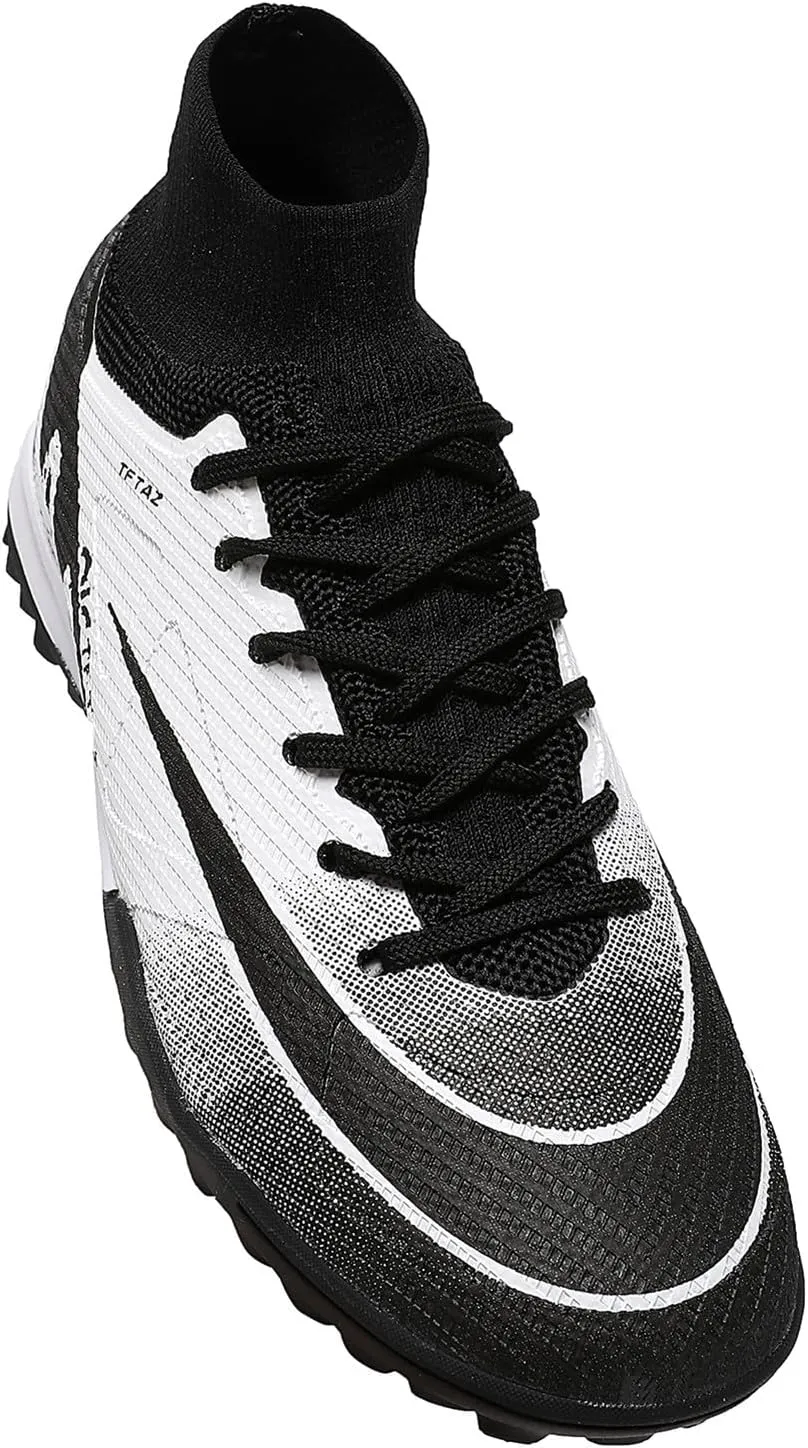 Kids Soccer Shoes Indoor Futsal Turf Big Boys Cleats Youths TF High Top Training Football Boots for Games Athletic