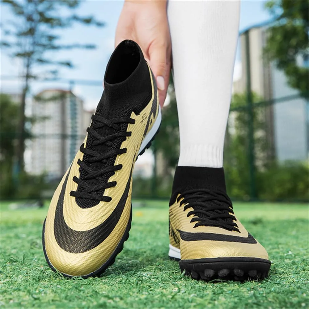 Kids Soccer Shoes Indoor Futsal Turf Big Boys Cleats Youths TF High Top Training Football Boots for Games Athletic