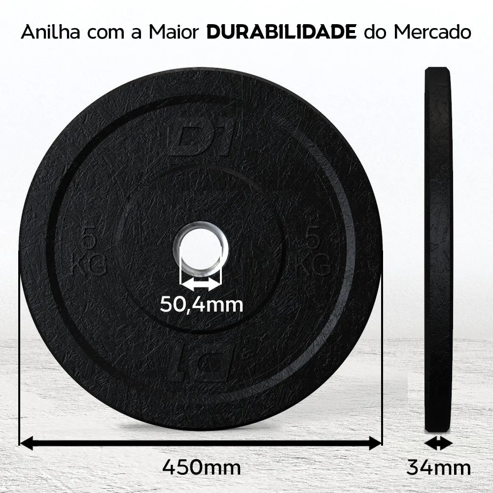 Kit Anilha Bumper Hi Temp All Black 5kg - 10 unidades