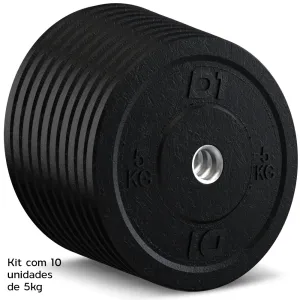 Kit Anilha Bumper Hi Temp All Black 5kg - 10 unidades