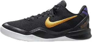 Kobe 8 Big Kids' Basketball Shoes (FN0266-002, Black/White/Court Purple/University Gold) Size 4.5