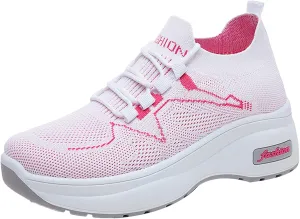 Ladies Fashion Solid Color Mesh Breathable Round Toe Low Top Flat Lifestyle Shoes