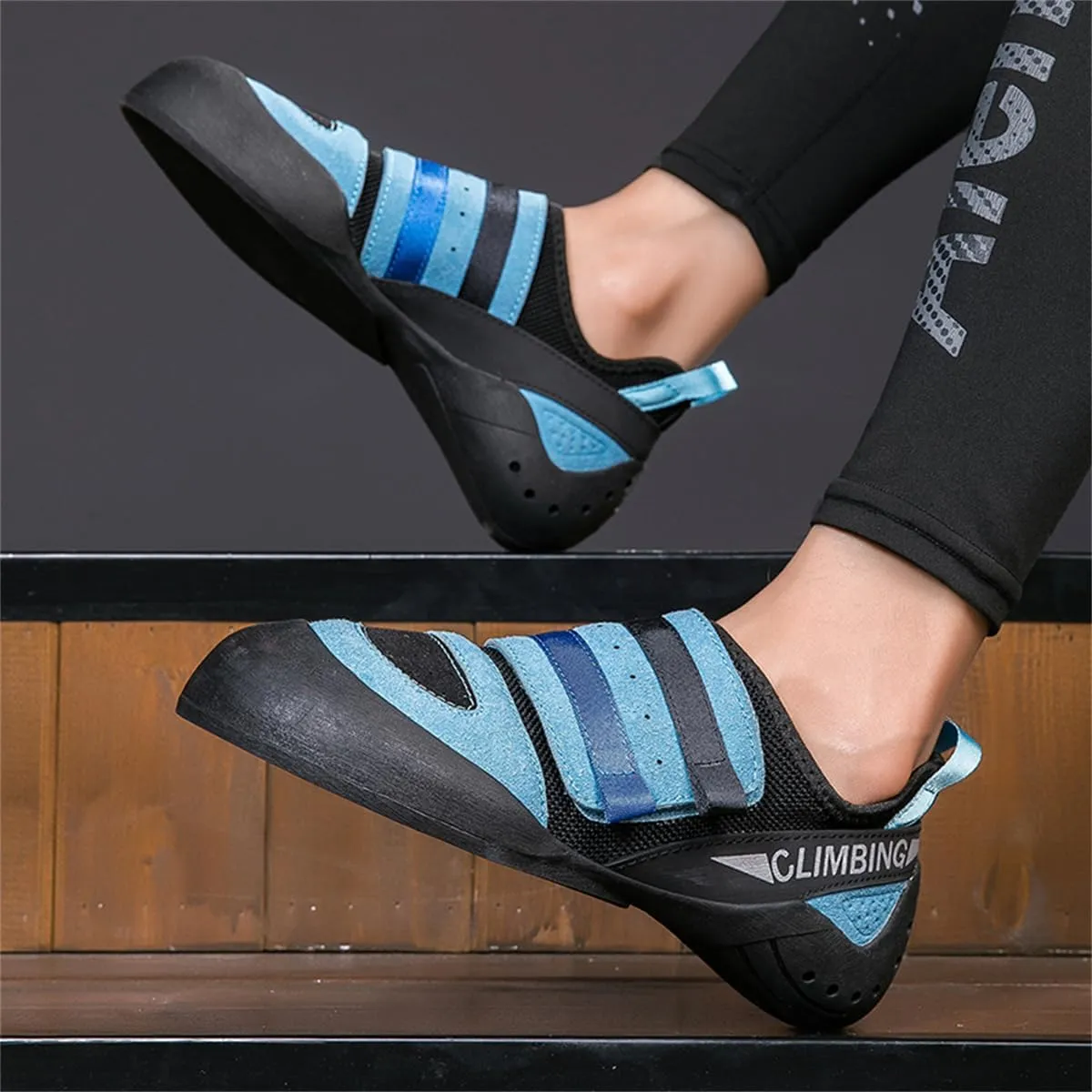 Ladies Rock Climbing Trainers Hook & Loop Non Slip Wall Climbing Training Shoes Casual Comfort Bouldering Sneakers