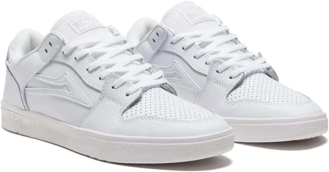 Lakai Telford Low, Skate Shoes, White Leather, 10.5