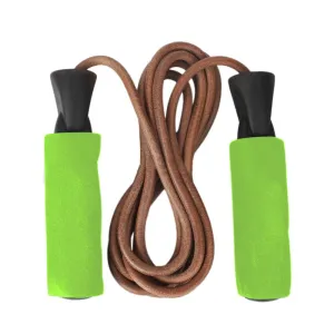 Leather Skipping Jump Rope - Green