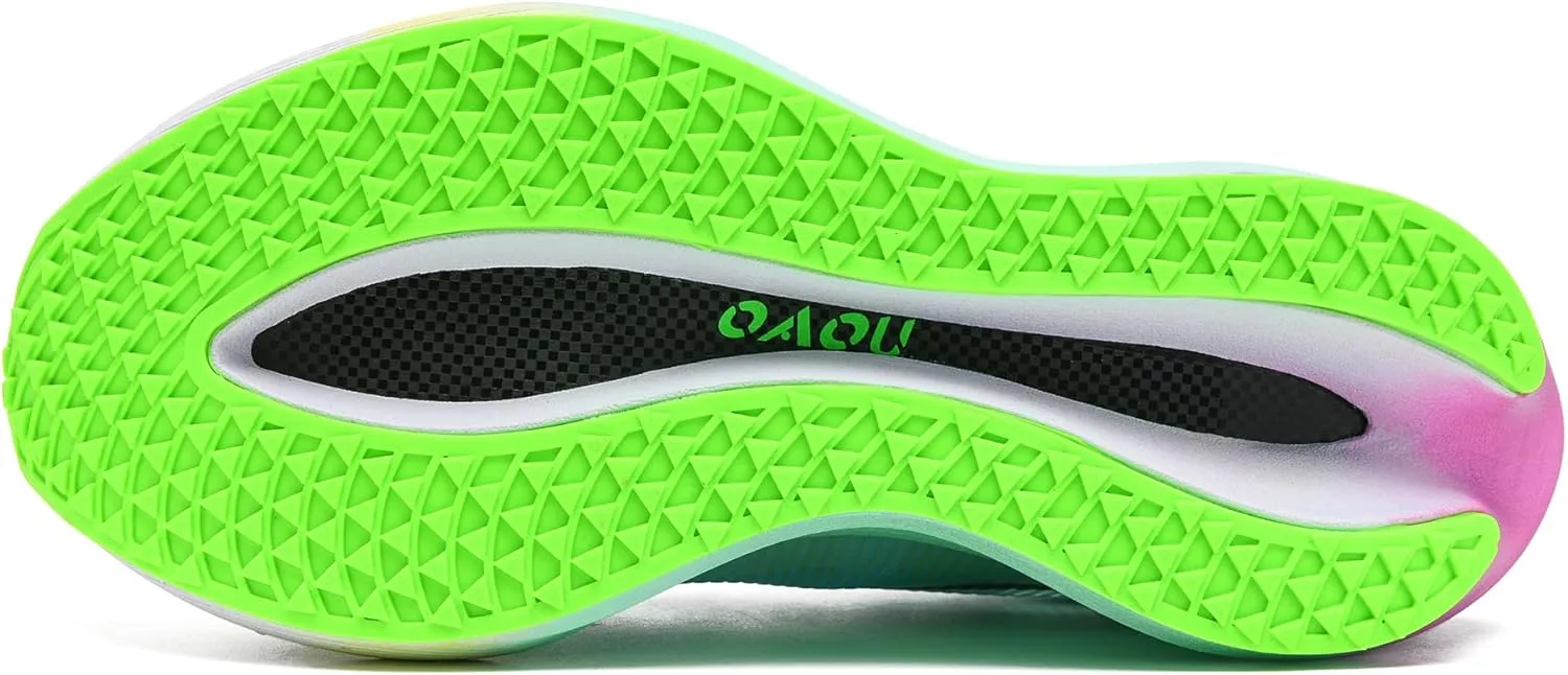 Leisure Exercise Jogging Breathable mesh Full Palm Carbon Plate Running Shoes, Lightweight Cushioning Racing Training Sports Shoes for Men and Women