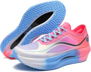Leisure Exercise Jogging Breathable mesh Full Palm Carbon Plate Running Shoes, Lightweight Cushioning Racing Training Sports Shoes for Men and Women