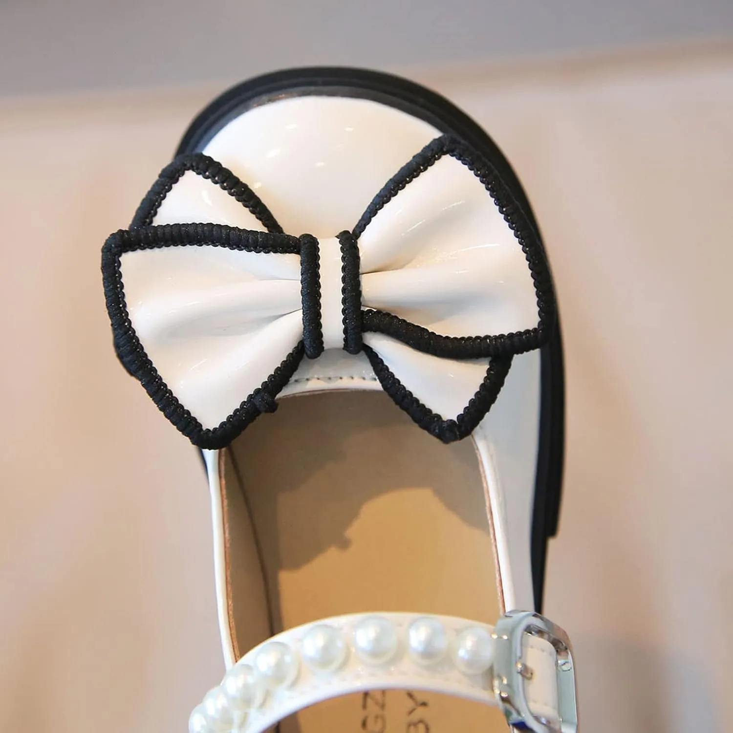 Little Girls Boots Size 3 Fashion Autumn Girls Casual Shoes Thick Sole Round Toe Bow Pearl Girls Boots 11
