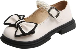 Little Girls Boots Size 3 Fashion Autumn Girls Casual Shoes Thick Sole Round Toe Bow Pearl Girls Boots 11