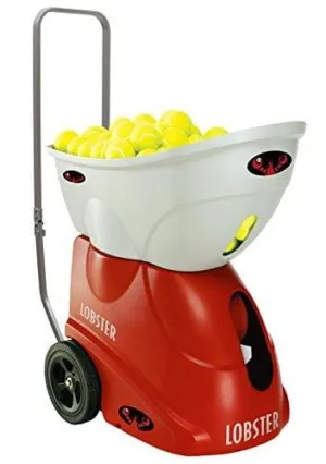 Lobster Sports – Elite Liberty Tennis Ball Machine – Smaller Battery Operated – Lightweight – Full-Featured Tennis Ball Hopper – Random Oscillation – Battery Charger Included – Optional Accessories