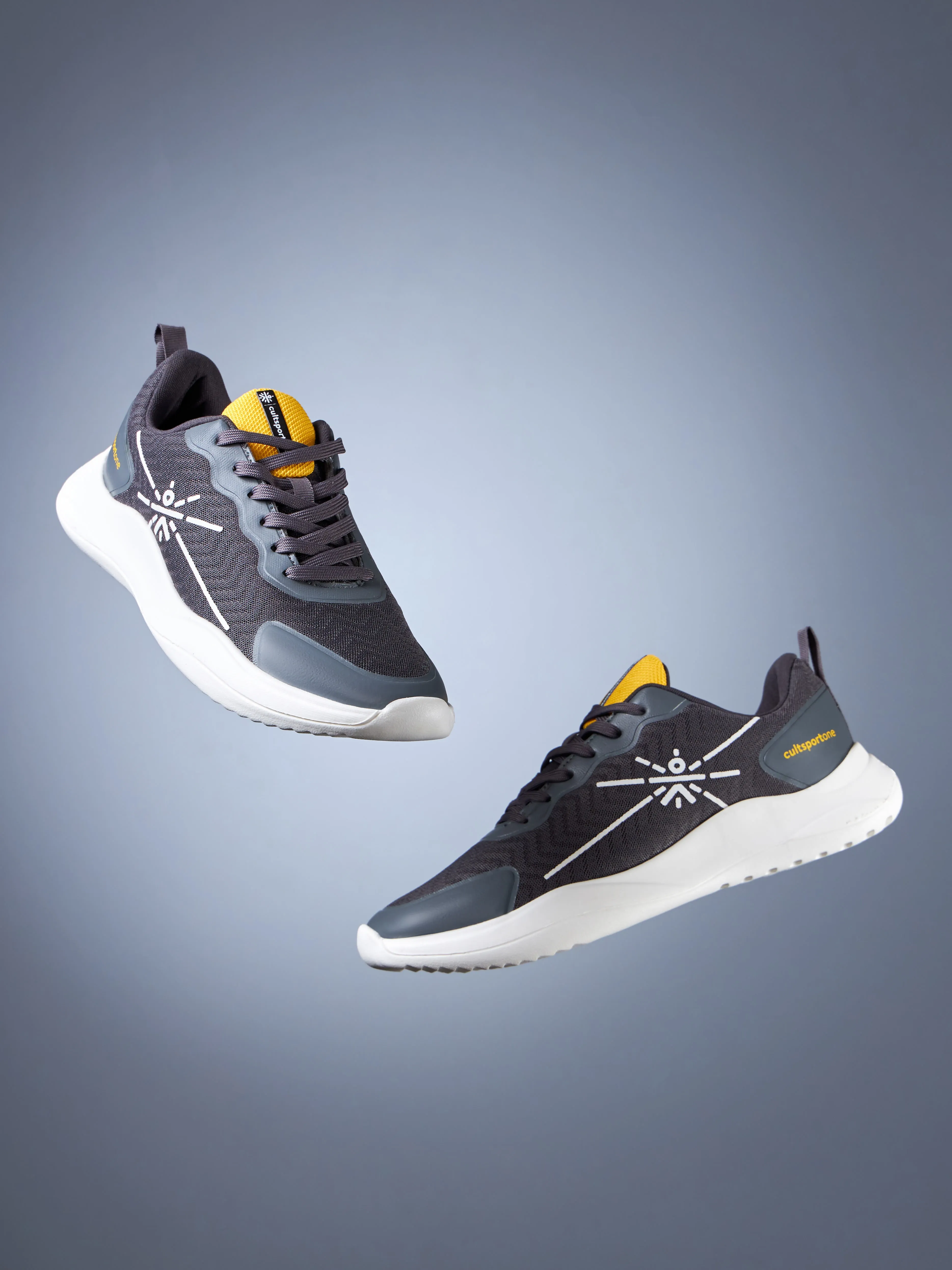 Lope Men Running Shoes - Grey/Yellow