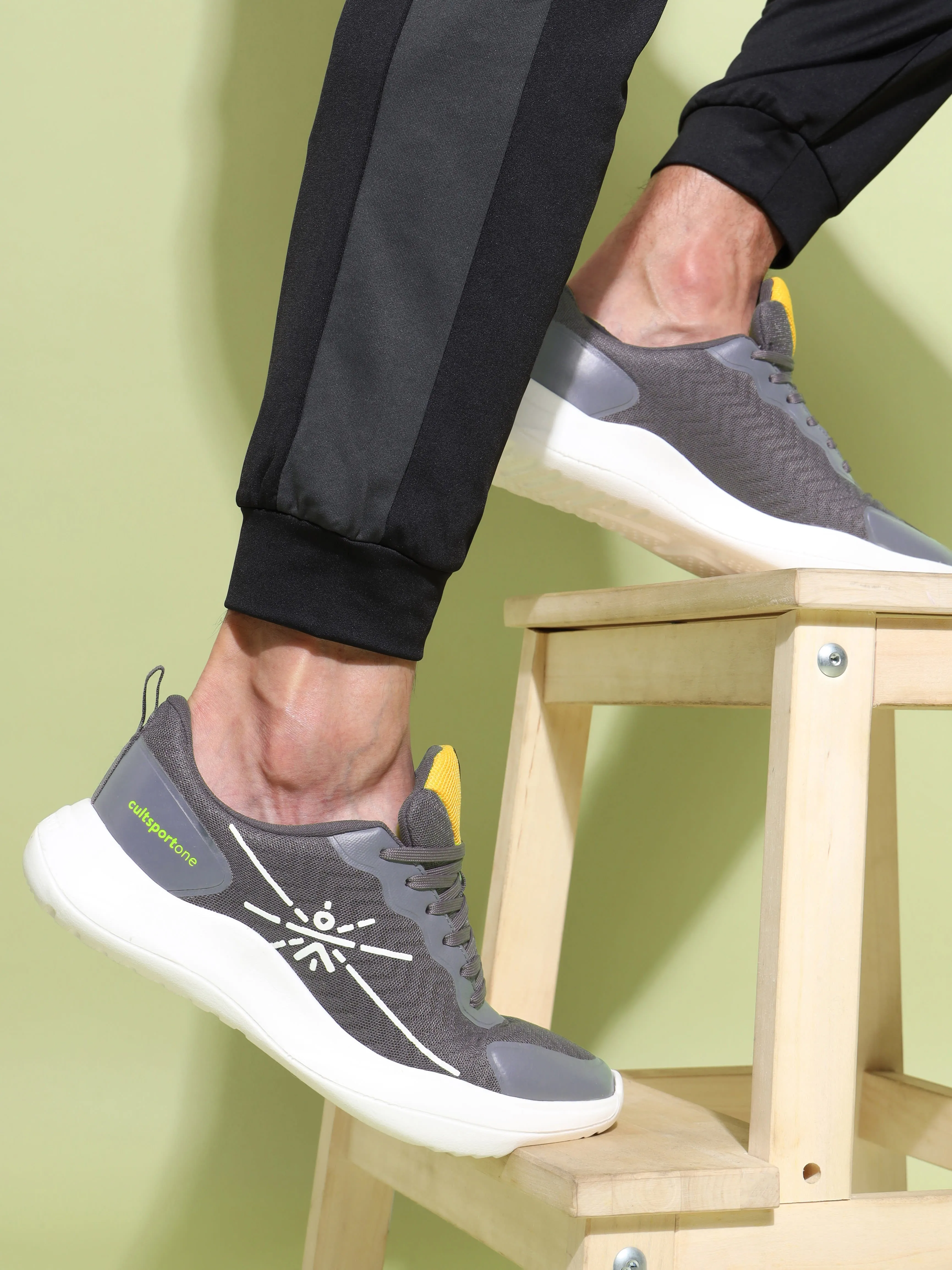 Lope Men Running Shoes - Grey/Yellow