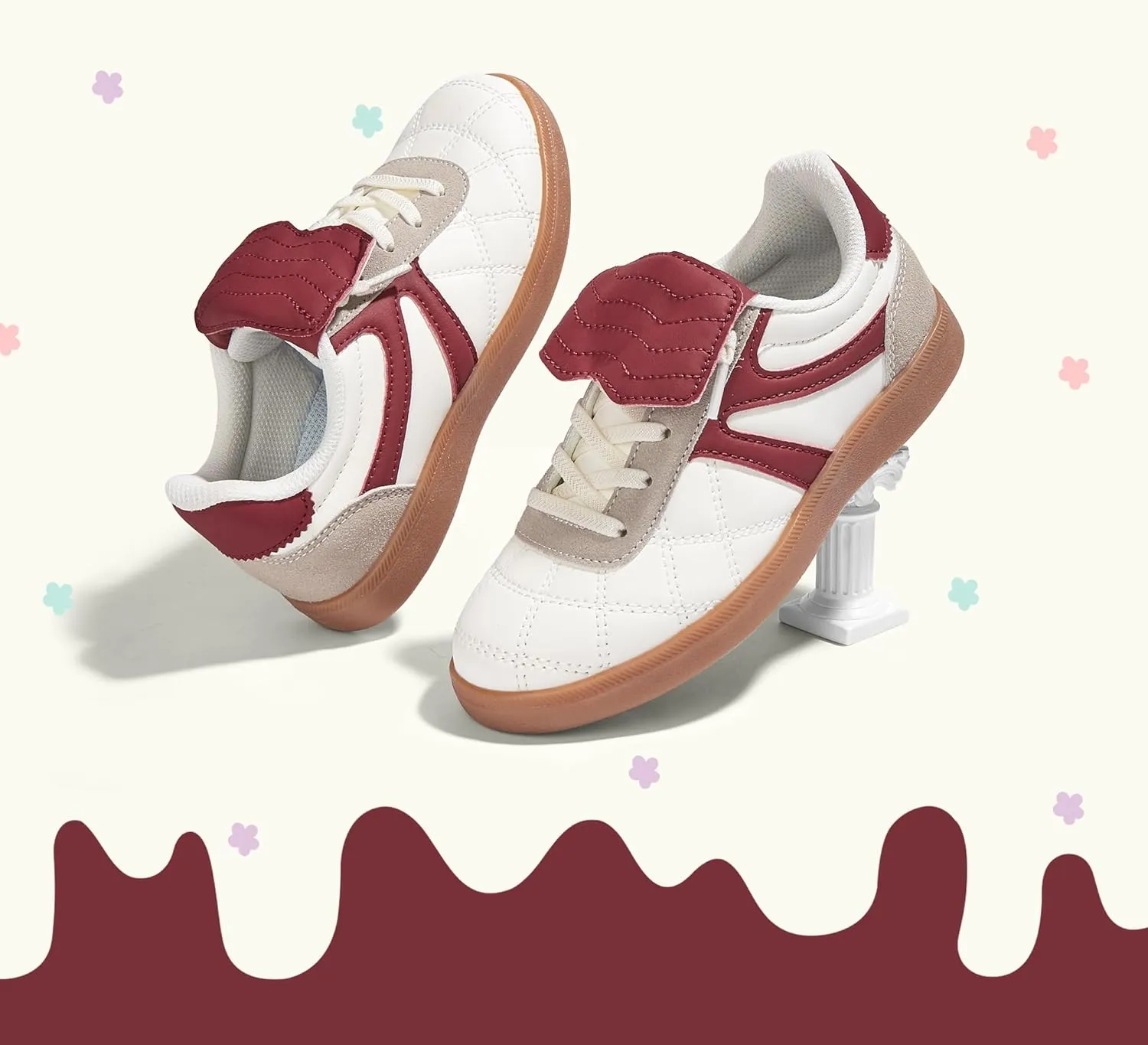 LUCKY STEP Unisex-Child Casual Sneakers Fashion Lightweight Walking Shoes Classic Retro Athletic Sneaker for Little Kids