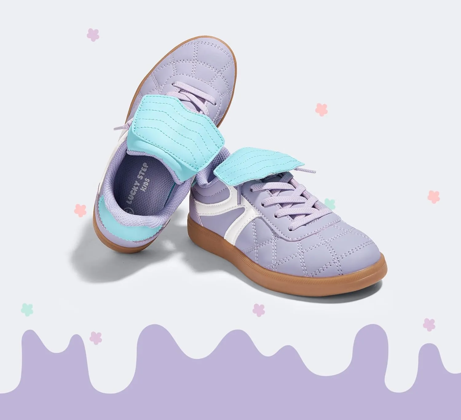 LUCKY STEP Unisex-Child Casual Sneakers Fashion Lightweight Walking Shoes Classic Retro Athletic Sneaker for Little Kids