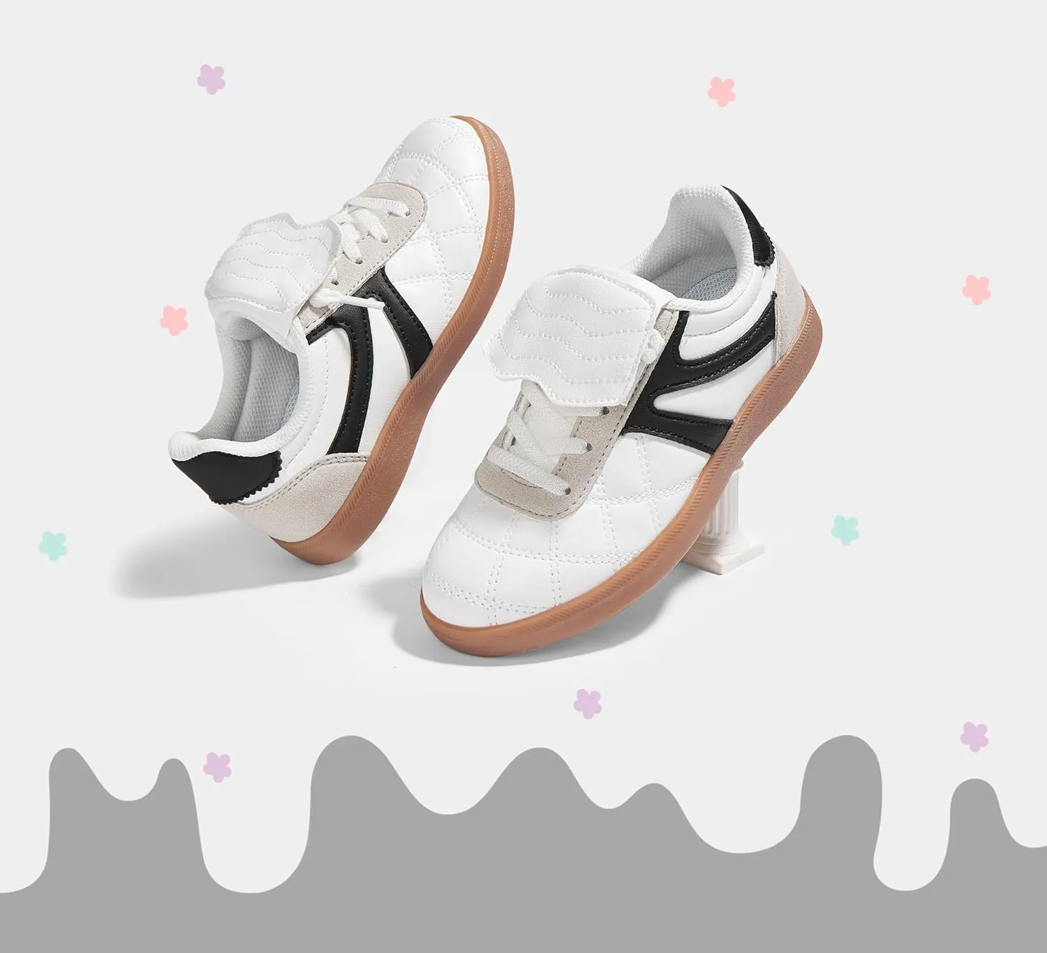 LUCKY STEP Unisex-Child Casual Sneakers Fashion Lightweight Walking Shoes Classic Retro Athletic Sneaker for Little Kids