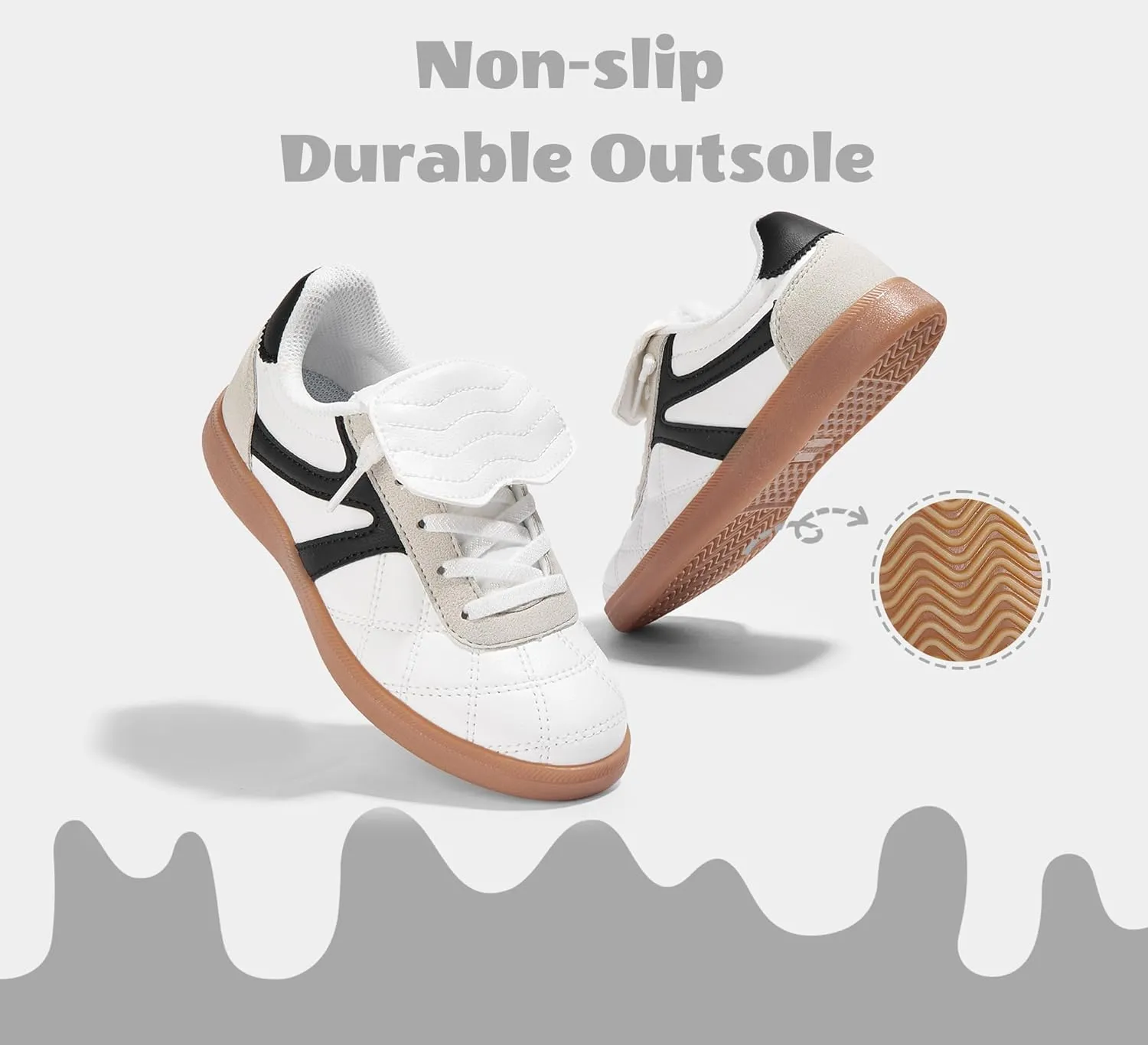 LUCKY STEP Unisex-Child Casual Sneakers Fashion Lightweight Walking Shoes Classic Retro Athletic Sneaker for Little Kids