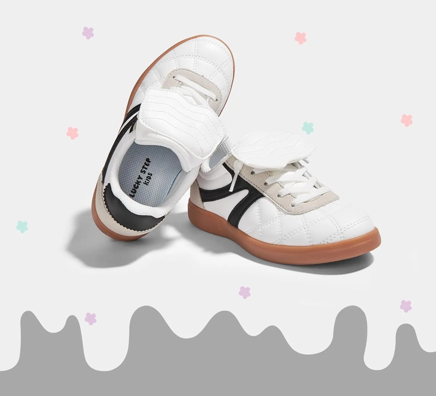 LUCKY STEP Unisex-Child Casual Sneakers Fashion Lightweight Walking Shoes Classic Retro Athletic Sneaker for Little Kids