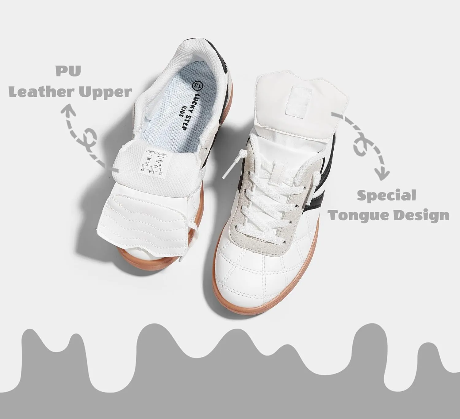 LUCKY STEP Unisex-Child Casual Sneakers Fashion Lightweight Walking Shoes Classic Retro Athletic Sneaker for Little Kids