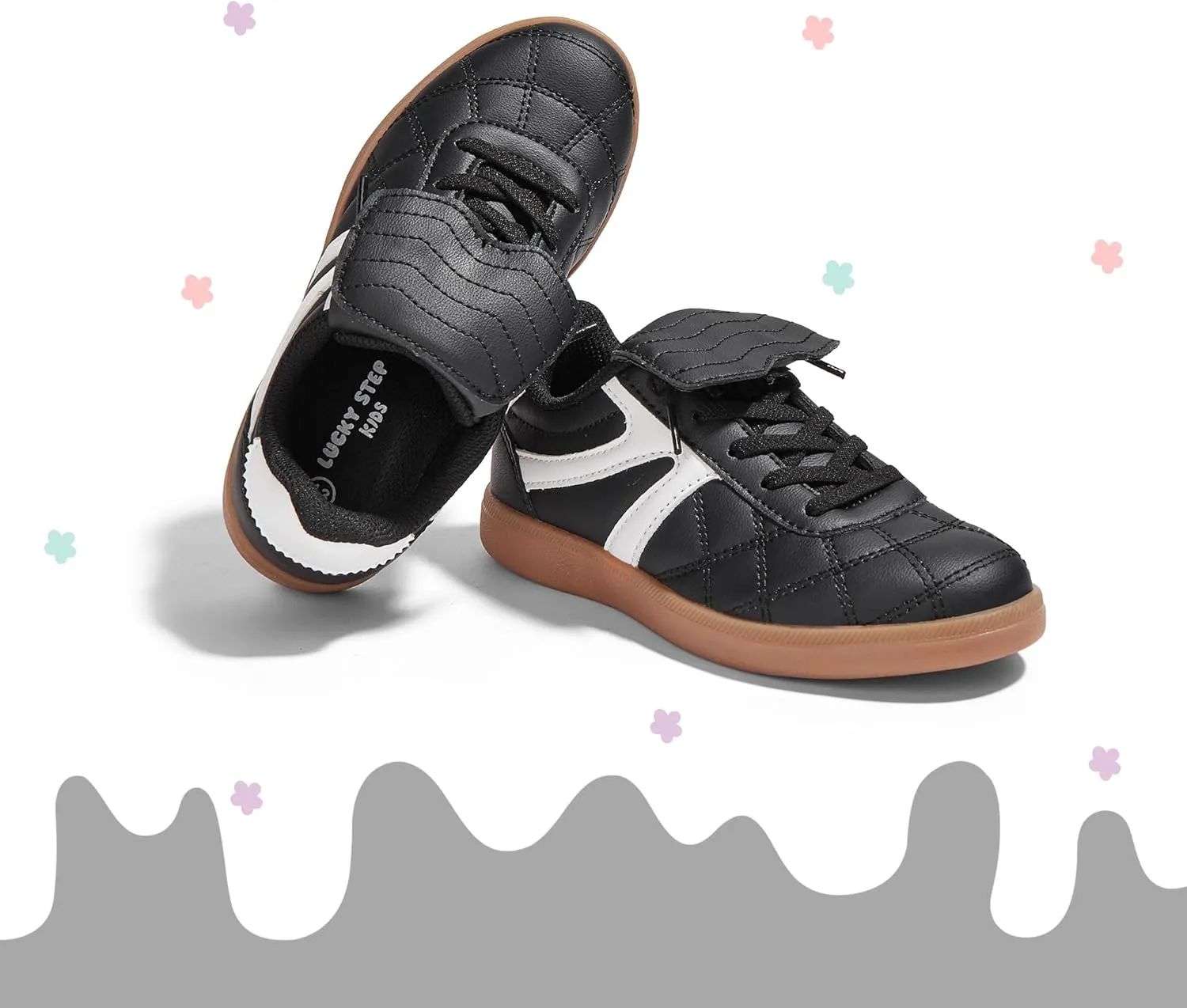 LUCKY STEP Unisex-Child Casual Sneakers Fashion Lightweight Walking Shoes Classic Retro Athletic Sneaker for Little Kids