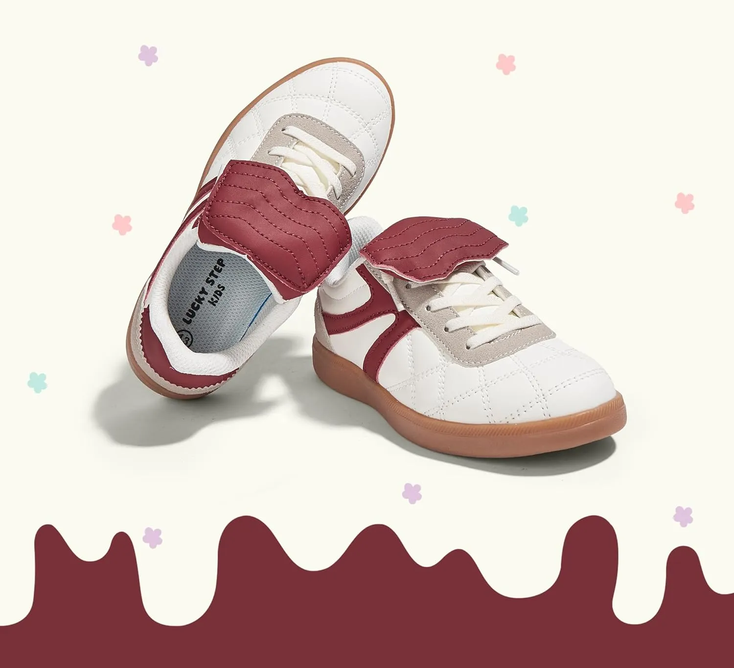 LUCKY STEP Unisex-Child Casual Sneakers Fashion Lightweight Walking Shoes Classic Retro Athletic Sneaker for Little Kids