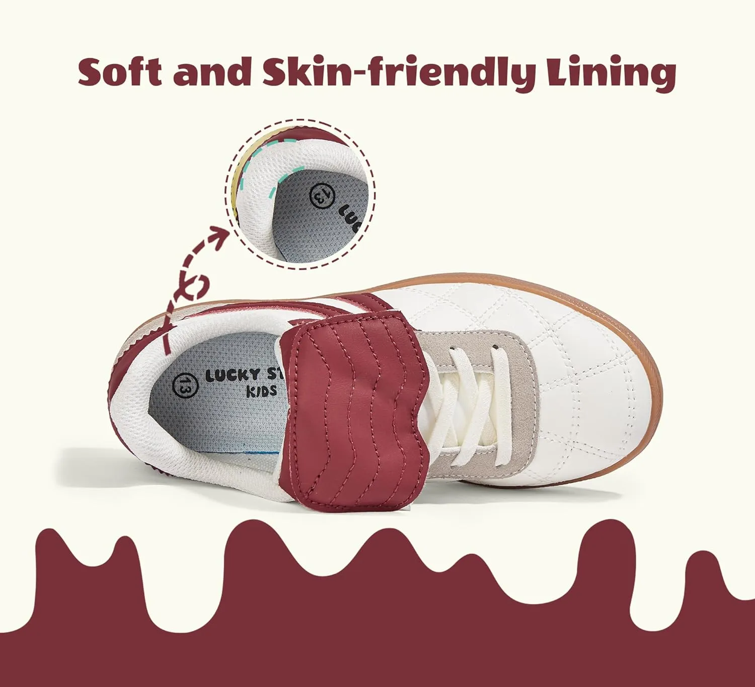 LUCKY STEP Unisex-Child Casual Sneakers Fashion Lightweight Walking Shoes Classic Retro Athletic Sneaker for Little Kids