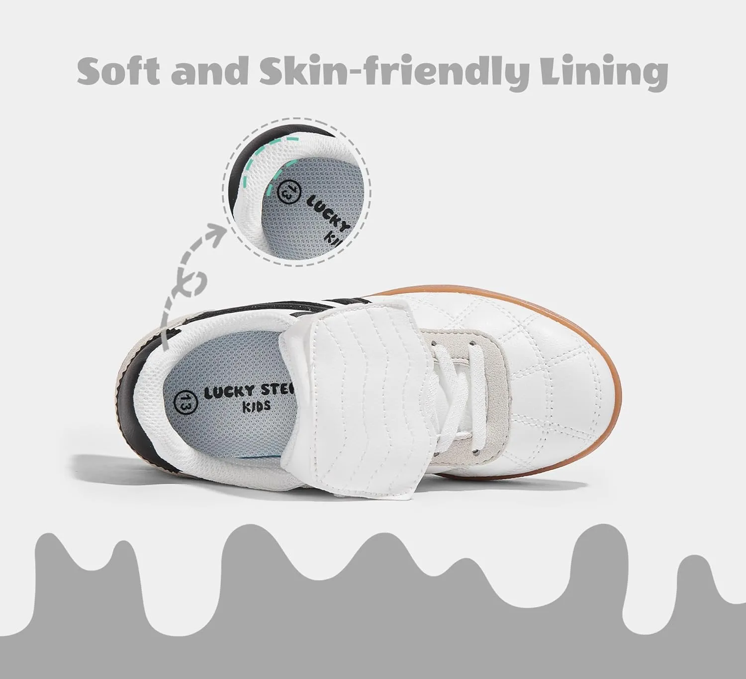 LUCKY STEP Unisex-Child Casual Sneakers Fashion Lightweight Walking Shoes Classic Retro Athletic Sneaker for Little Kids