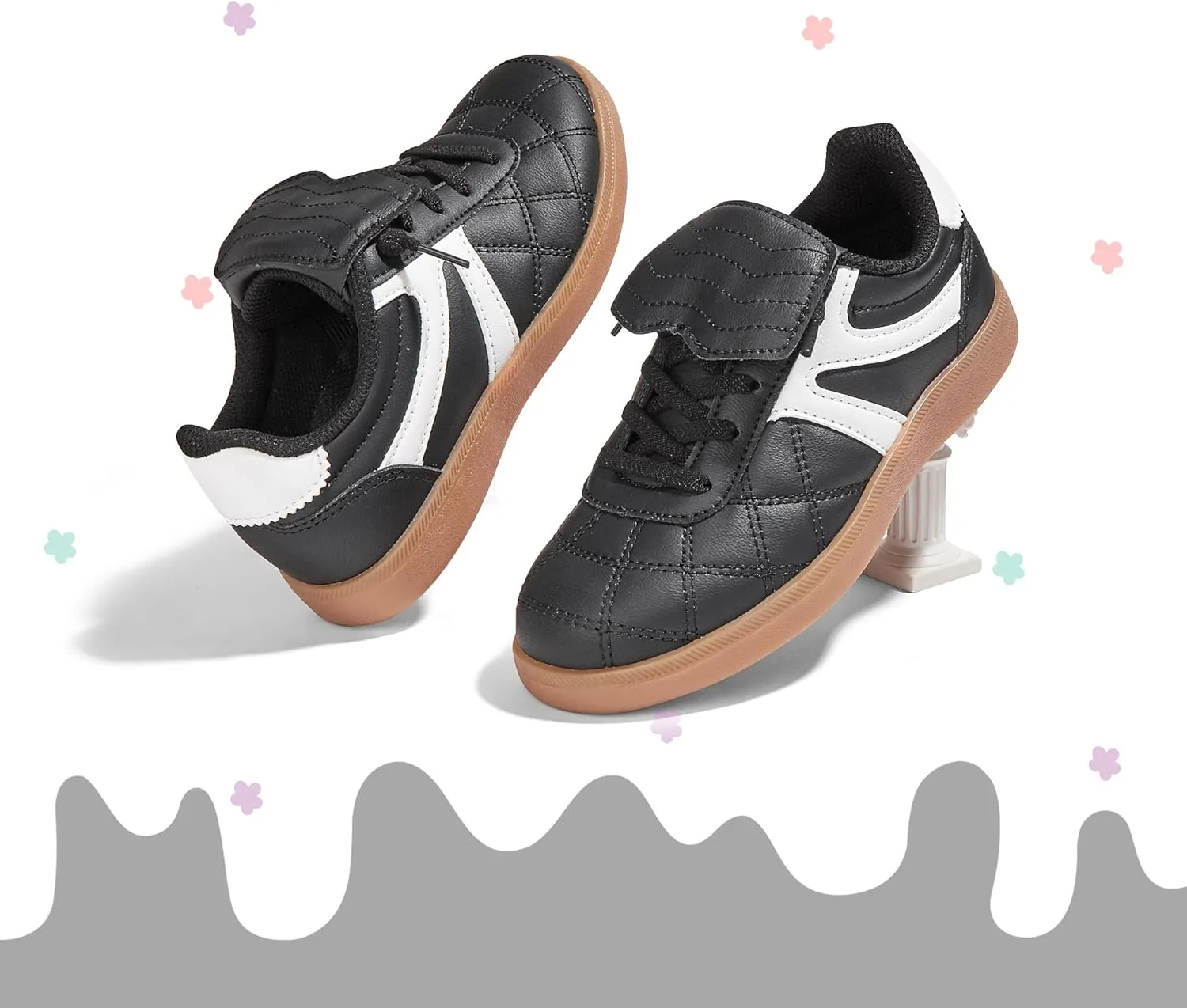 LUCKY STEP Unisex-Child Casual Sneakers Fashion Lightweight Walking Shoes Classic Retro Athletic Sneaker for Little Kids