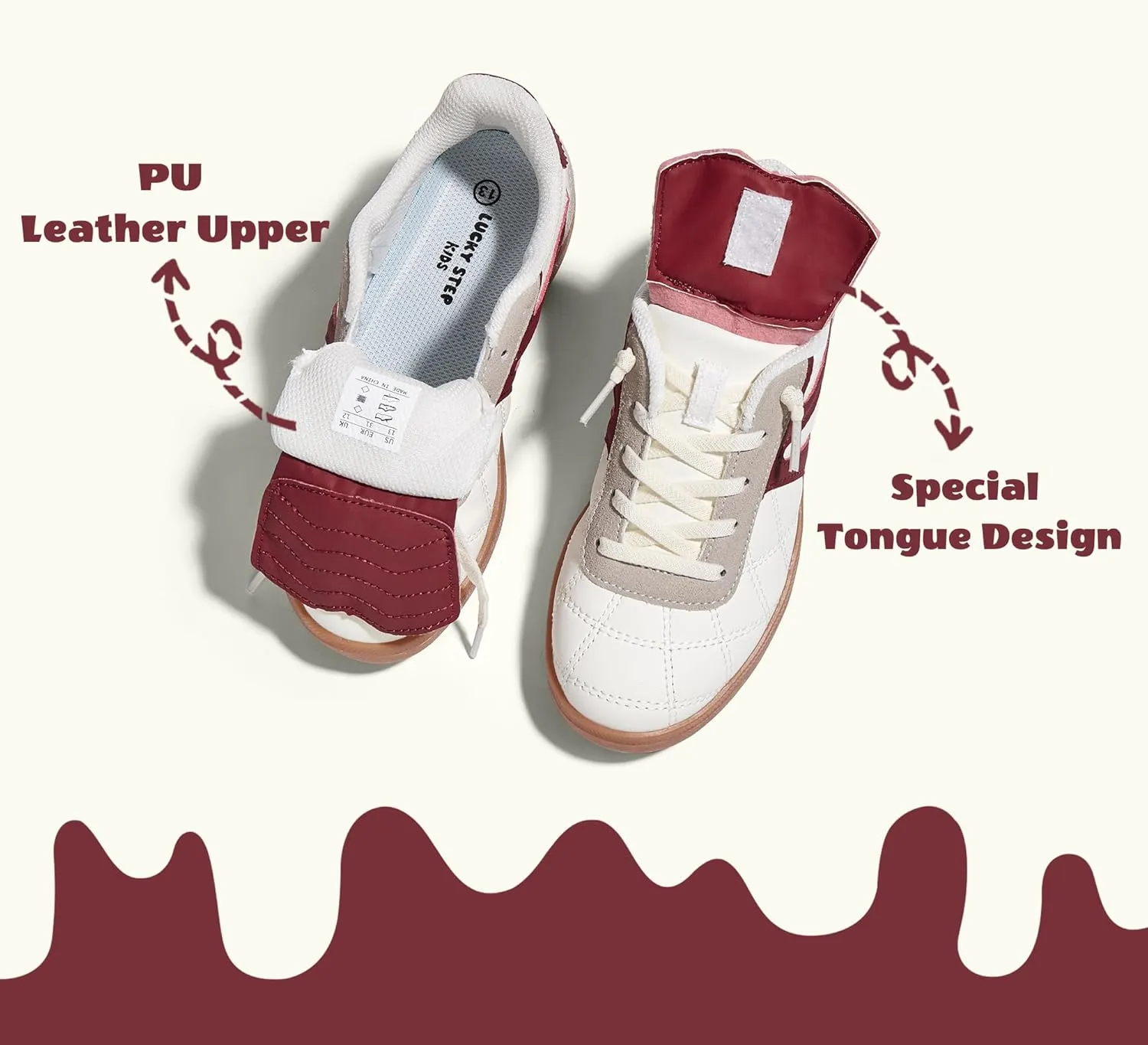 LUCKY STEP Unisex-Child Casual Sneakers Fashion Lightweight Walking Shoes Classic Retro Athletic Sneaker for Little Kids