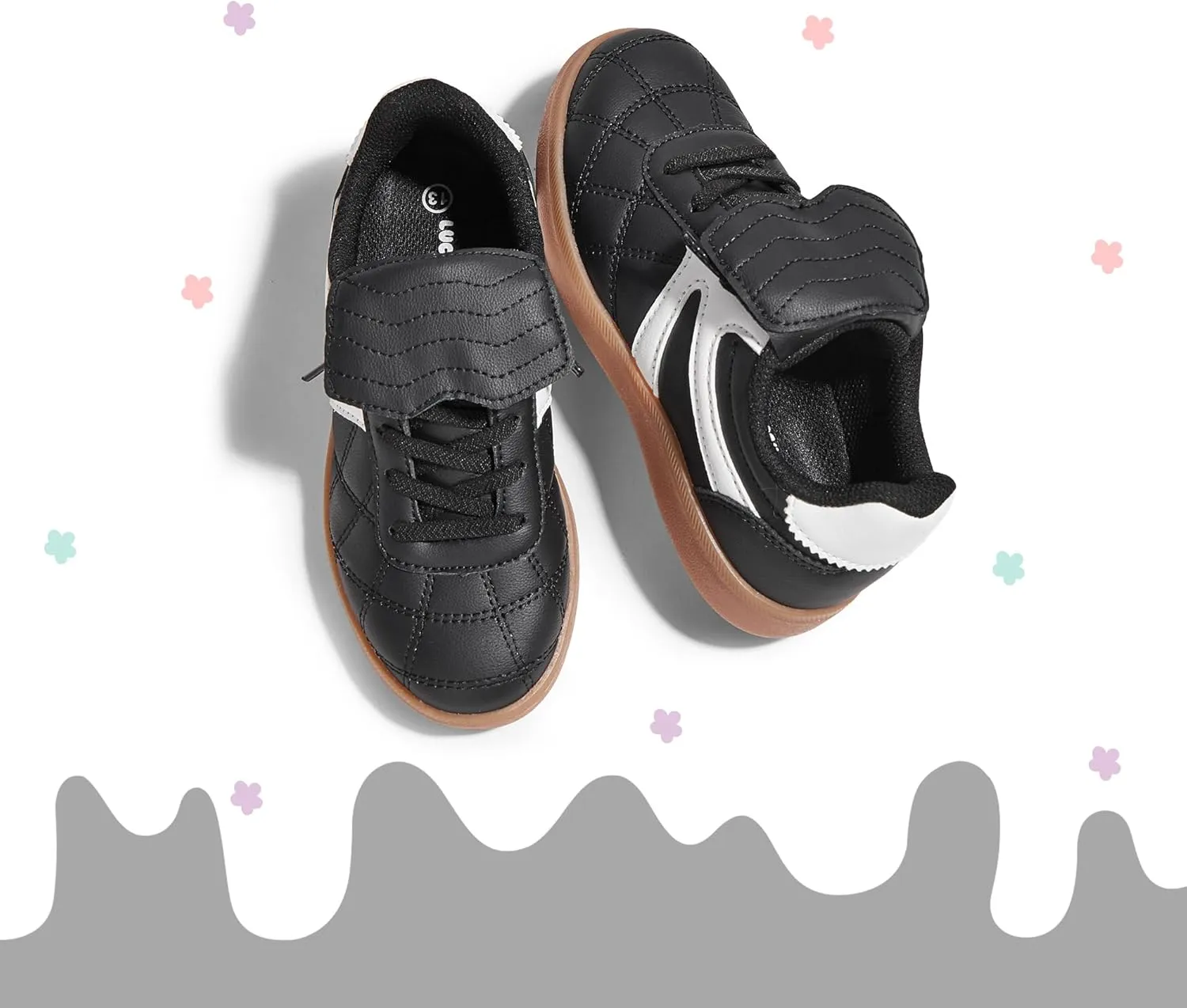 LUCKY STEP Unisex-Child Casual Sneakers Fashion Lightweight Walking Shoes Classic Retro Athletic Sneaker for Little Kids