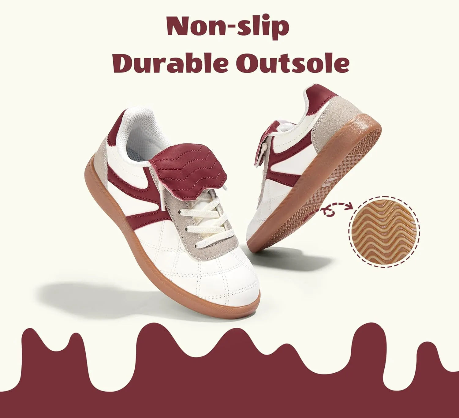 LUCKY STEP Unisex-Child Casual Sneakers Fashion Lightweight Walking Shoes Classic Retro Athletic Sneaker for Little Kids