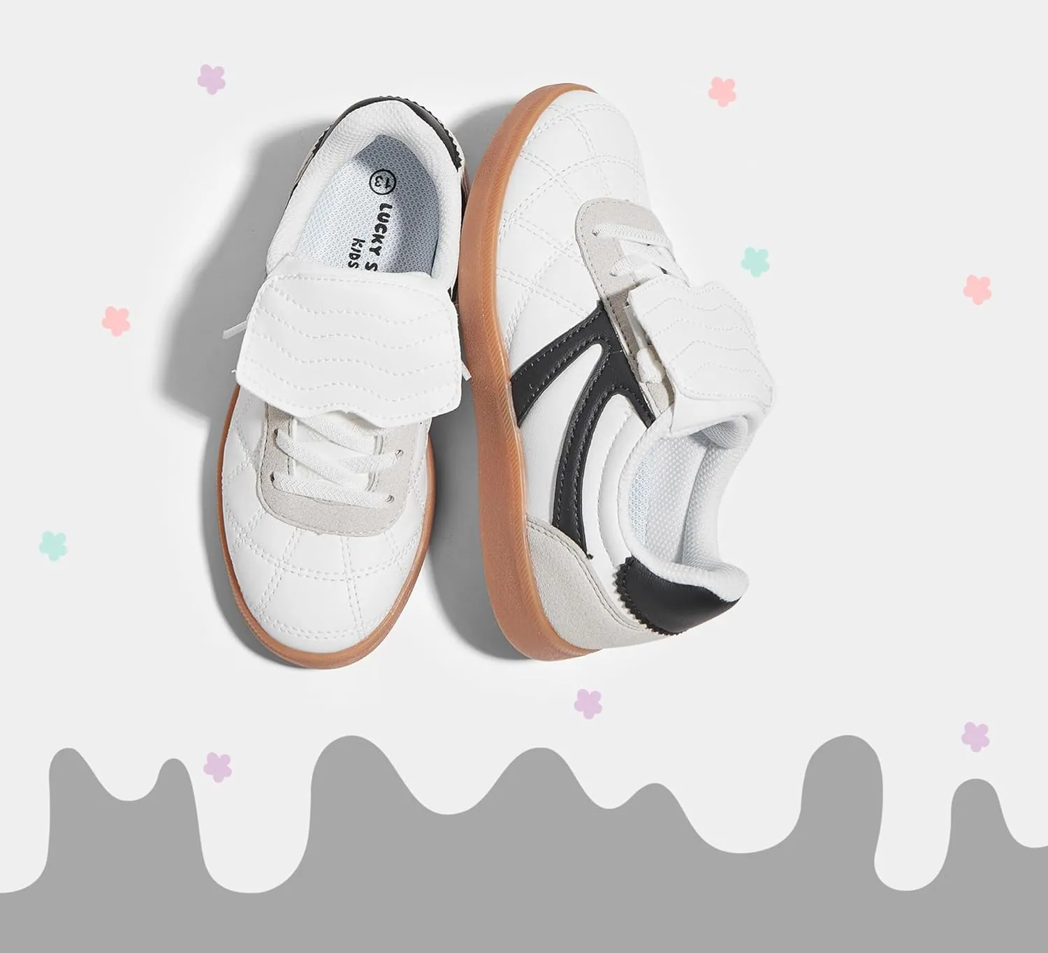 LUCKY STEP Unisex-Child Casual Sneakers Fashion Lightweight Walking Shoes Classic Retro Athletic Sneaker for Little Kids
