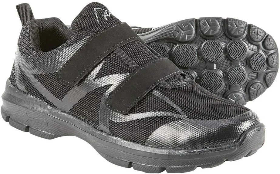 M-Air Athletic Mesh Hook-and-Loop Pacer Sneakers for Women | All Purpose Workout, Gym, Work, Streetwear, Casual Shoes (Black Pacer, 9.5)