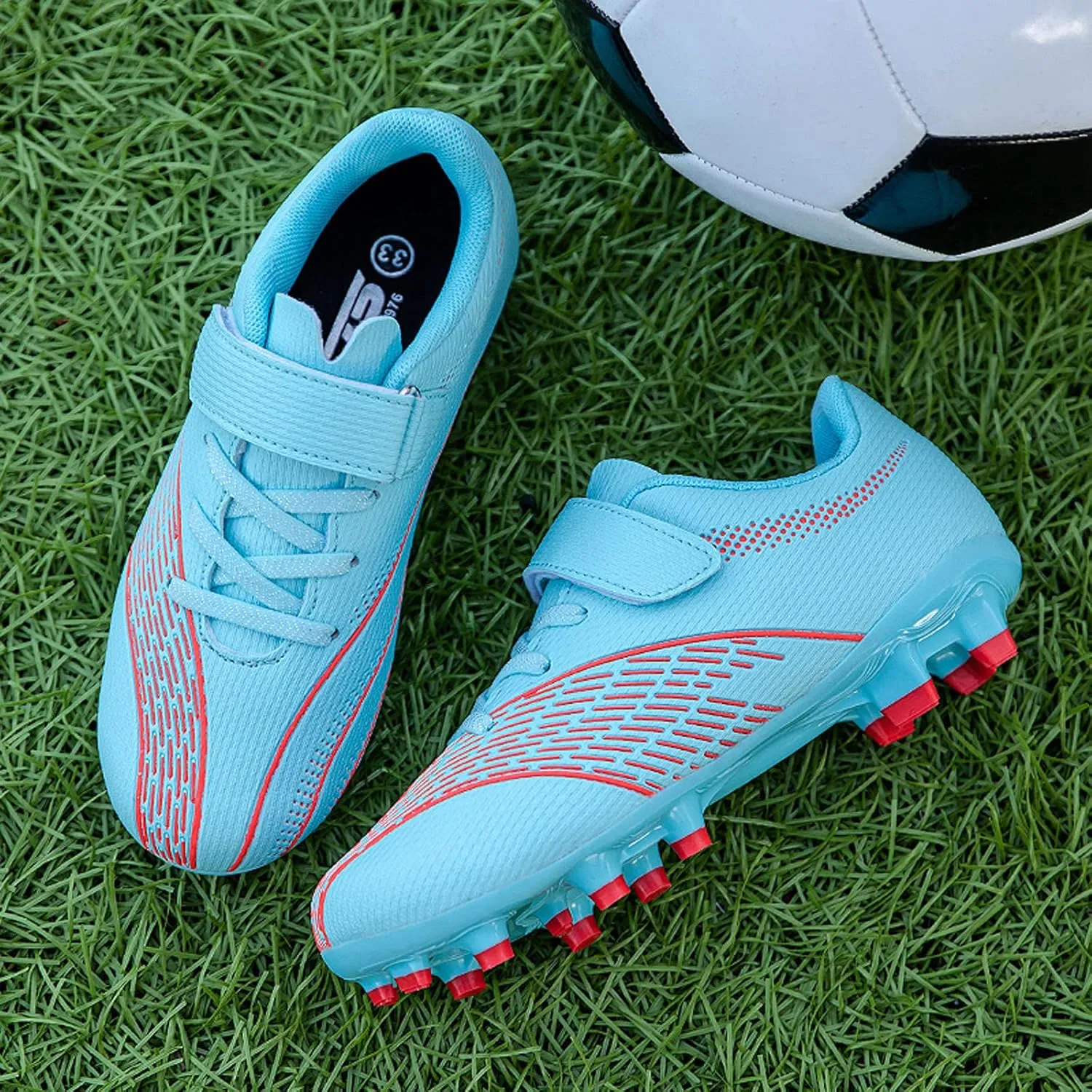 Meidiastra Boys Girls Soccer Shoes FG/TF Teenager Soccer Athletic Training Shoes Indoor Outdoor Cleats Spikes Soccer Football Shoes