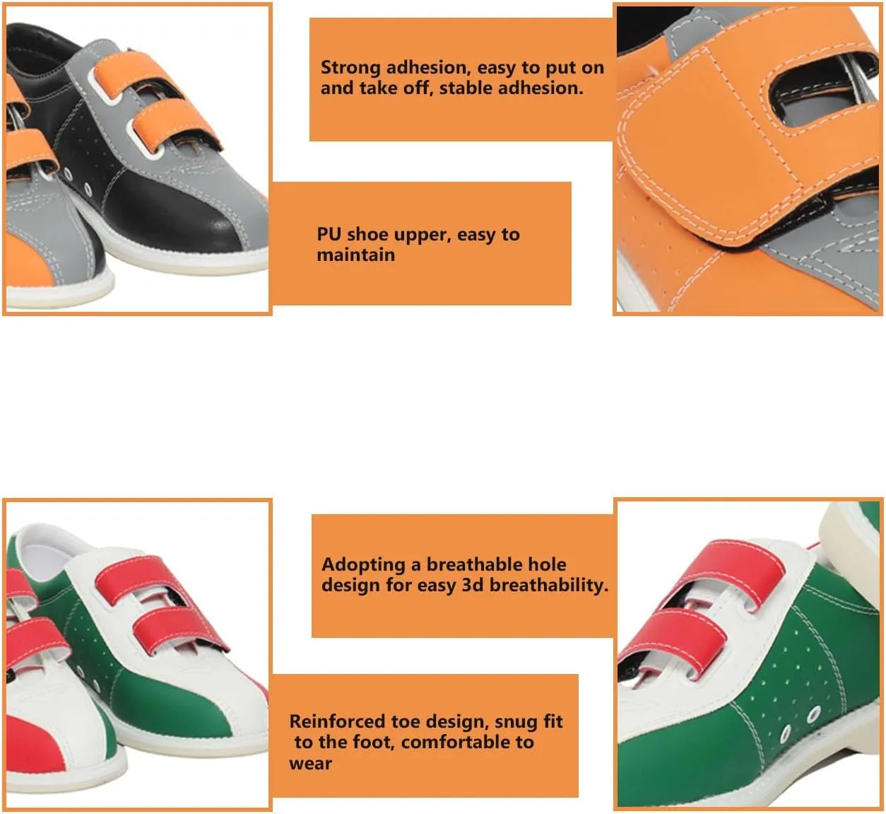 Men Women Bowling Shoes with Sliding Sole Bowling Training Shoes Lightweight Breathab for Beginner