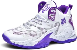 Men Women Lace Up High Top Basketball Shoes Breathable Non Slip Outdoor Fashion Sneakers Lightweight Volleyball Shoes Non Slip Basketball Shoes