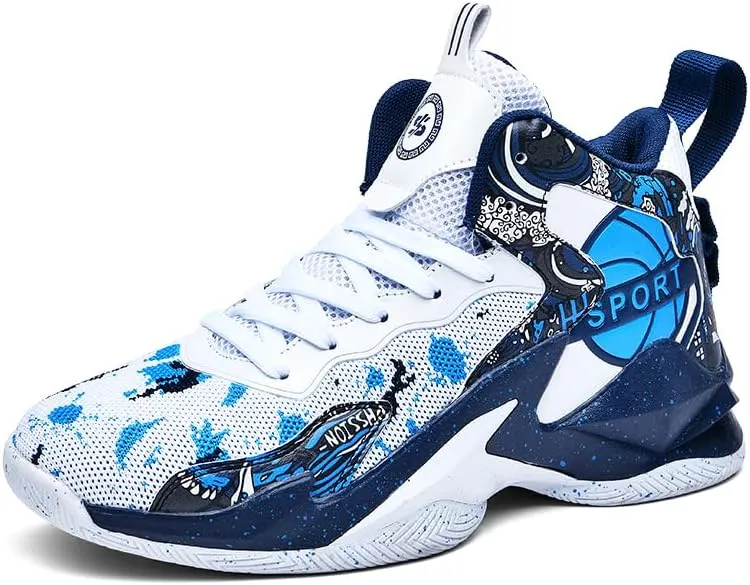 Men Women Lace Up High Top Basketball Shoes Breathable Non Slip Outdoor Fashion Sneakers Lightweight Volleyball Shoes Non Slip Basketball Shoes