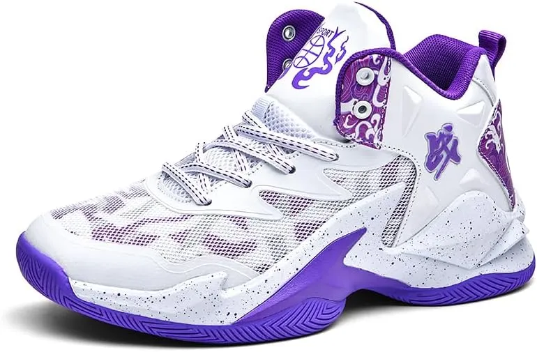 Men Women Lace Up High Top Basketball Shoes Breathable Non Slip Outdoor Fashion Sneakers Lightweight Volleyball Shoes Non Slip Basketball Shoes