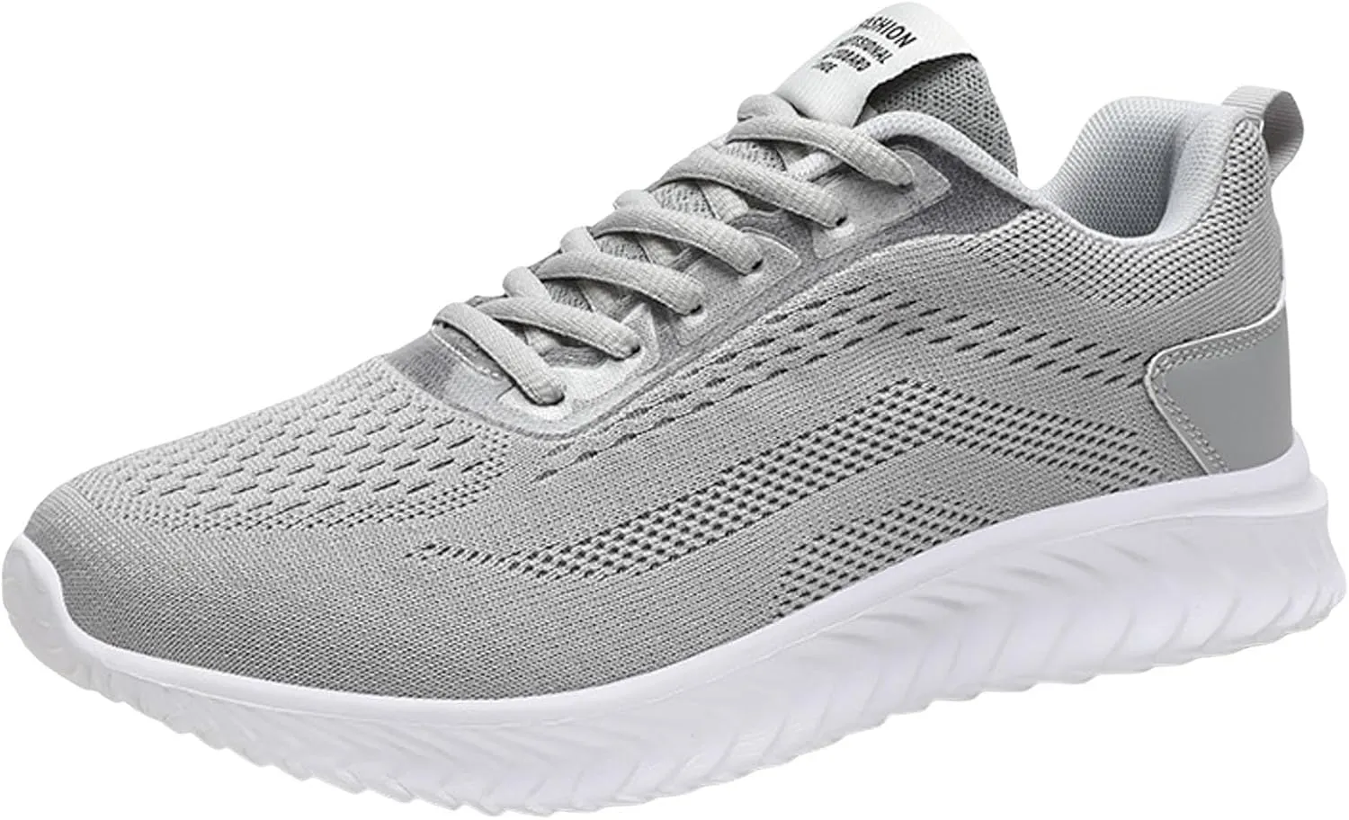 Mens Arch Support Running Shoes Long Walking Fashion Sneakers Lace Up Casual Comfortable Soft Sole Work Tennis Sport Athletic Trainers Shoes with Breathable Mesh Black Footwear