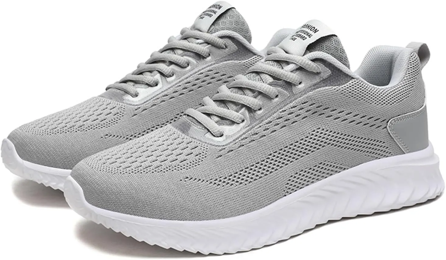 Mens Arch Support Running Shoes Long Walking Fashion Sneakers Lace Up Casual Comfortable Soft Sole Work Tennis Sport Athletic Trainers Shoes with Breathable Mesh Black Footwear