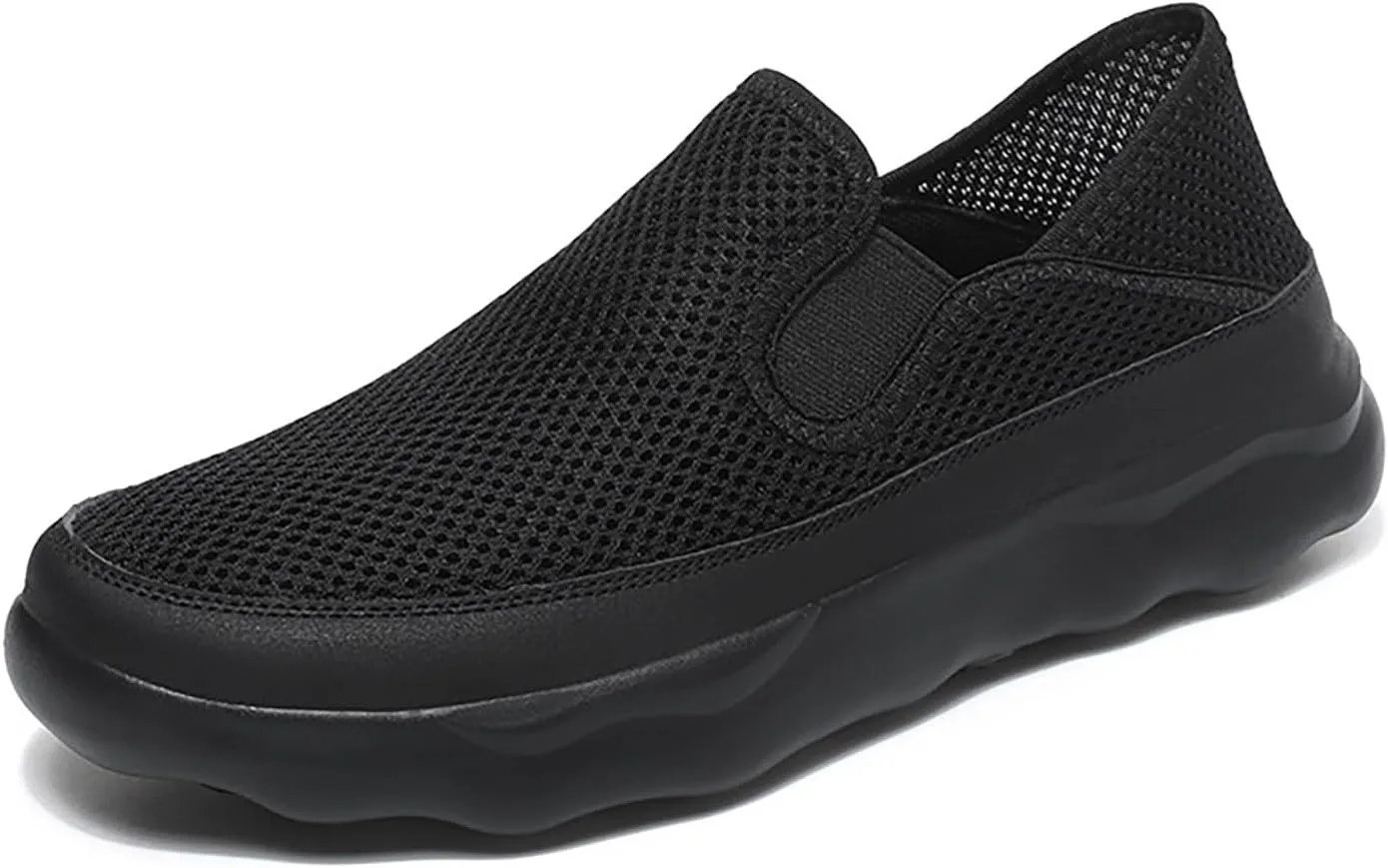 Mens Athletic Slip on Walking Sneakers: Breathable Mesh Lightweight Design with Non Slip Thick Sole for All-Day Comfort in Running, Gym & Travel Long Standing for Men