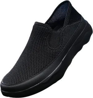 Mens Athletic Slip on Walking Sneakers: Breathable Mesh Lightweight Design with Non Slip Thick Sole for All-Day Comfort in Running, Gym & Travel Long Standing for Men